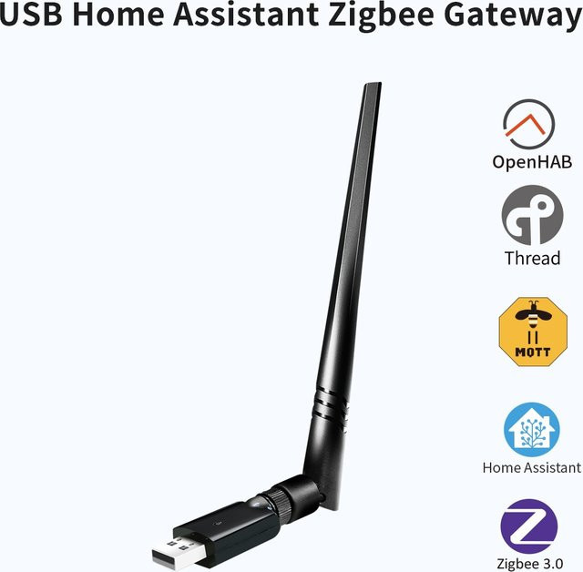 LINCUKOO ZigBee 3.0 USB Dongle Gateway Extender in Schwarz, unterstützt Home Assistant, OpenHAB und ZigBee2MQTT, EFR32MG21 Basis mit aufrüstbarer Firmware - Bild 1