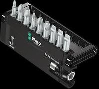 Wera Bit-Set 10-teilig 8100-9/TZ in Schwarz mit Schlitz, Phillips und Pozidriv Torsionszone - Bild 1