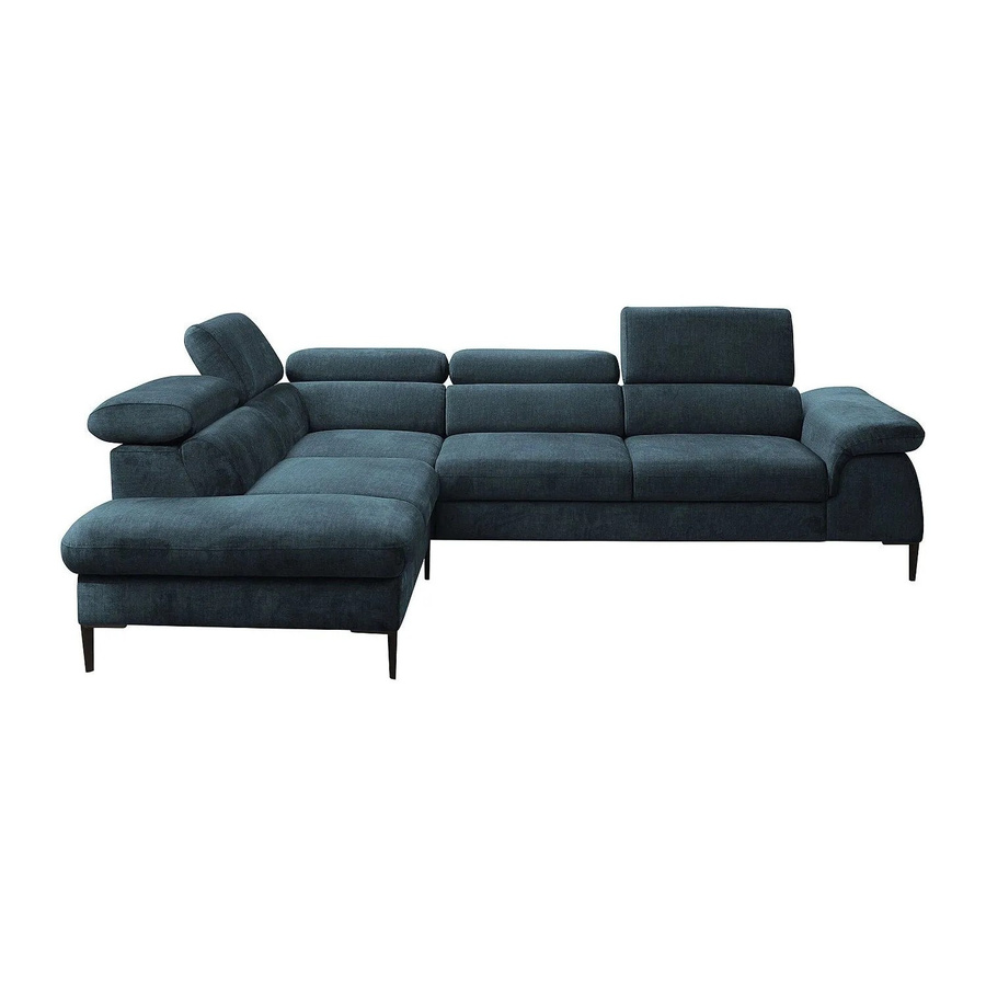 Pascal Morabito Schlafsofa Sepina in Marineblau mit L-Form und Stoffbezug - Bild 2