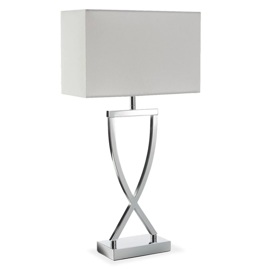 tectake Tischleuchte Avina in Chromfarben mit modernem Design und beschichtetem Eisengestell, B/T/H: 27 x 12 x 51,5 cm - Bild 2