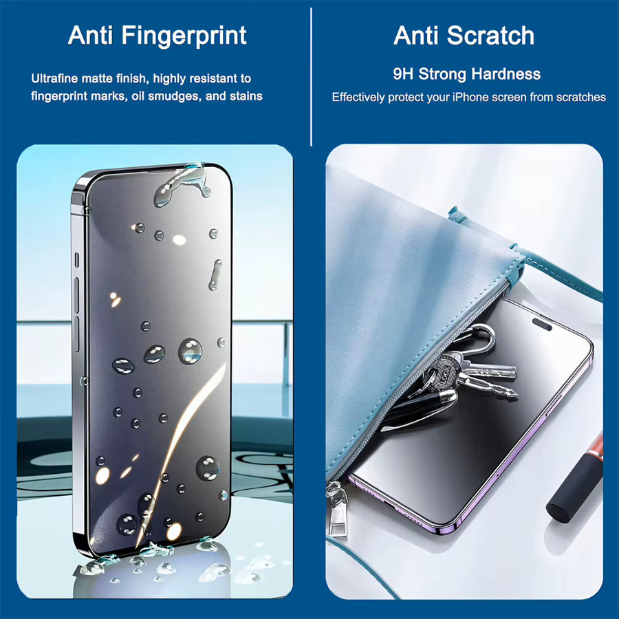 NNBILI 3er Pack Matte Privacy Displayschutzfolie mit Anti-Peeping-Funktion für iPhone 17 Pro Max 16 15 14 13 12 11 Plus XS Max Full Cover Glas - Bild 5