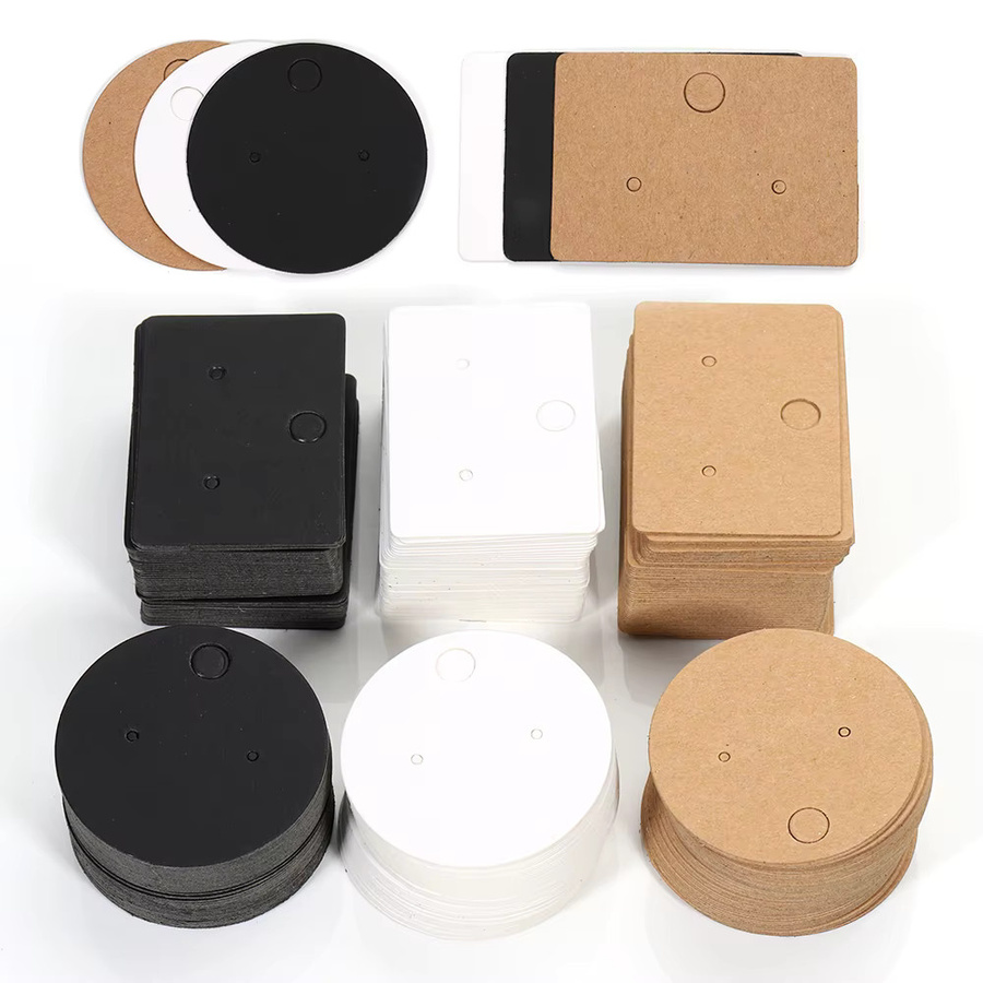 50 Stück MINGXUAN Kraftpapier-Karten für Schmuck-Display in Braun und Multicolour, blanko Etiketten für Ohrstecker und Preisschilder - Bild 4