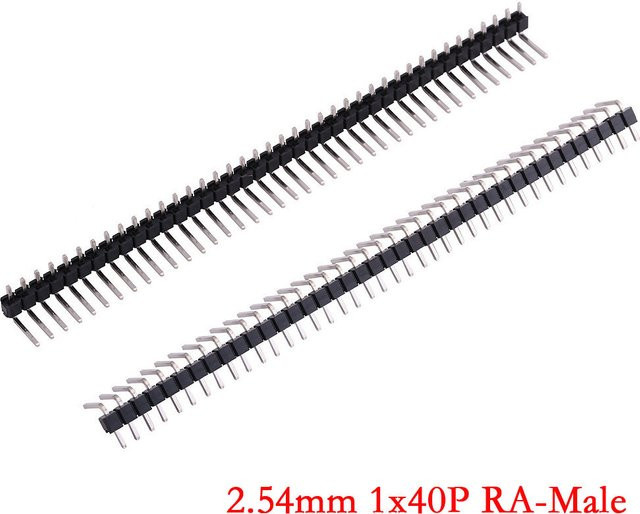 HPJF 10er Set 40 Pin Einreihige Männliche PCB Header Rechtwinklig 90 Grad 2,54mm Schwarz - Bild 1