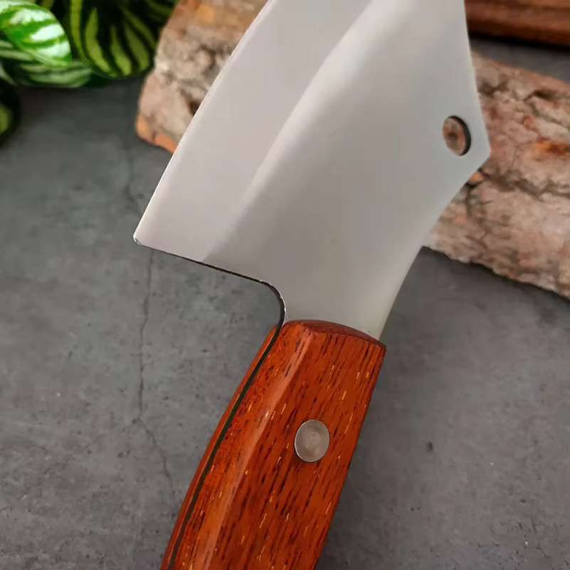 GuanQi Fleischmesser Cleaver aus Holz mit silberner Klinge für Küche, Fisch und BBQ - Bild 3