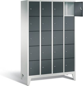 C+P Garderobenschrank Classic mit Schließsystem, Front Anthrazitgrau und Korpus Lichtgrau, H x B x T: 185,0 x 119,0 x 50,0 cm - Bild 1
