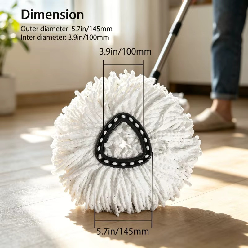 Vileda Spin Mop Ersatzkopf Mikrofaser-Nachfüllpads in Weiß für O-Cedar EasyWring 1-Tank-System, waschbar und wiederverwendbar - Bild 2