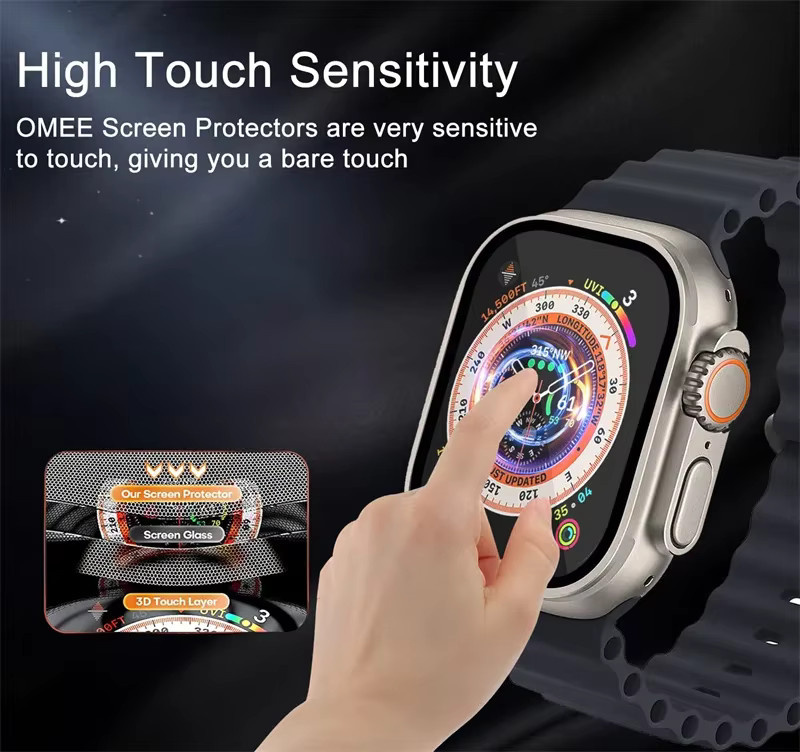 3D Displayschutzfolie für Apple Watch Serie 9 8 7 6 5 4 SE Ultra 2, transparent - Bild 2
