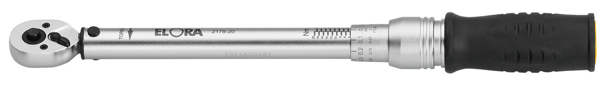 Elora Drehmomentschlüssel 1/4 Zoll, 4-20 Nm, Silber, ELORA-2178-20 - Bild 1