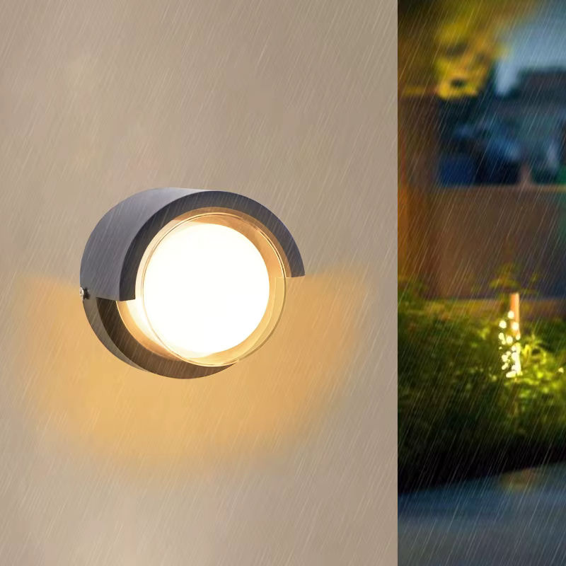 EnwYe Moderne LED Outdoor Wandleuchte Up-Down in Schwarz aus Metall und Glas für Garten, Balkon und Terrasse mit warmweißem Licht - Bild 3