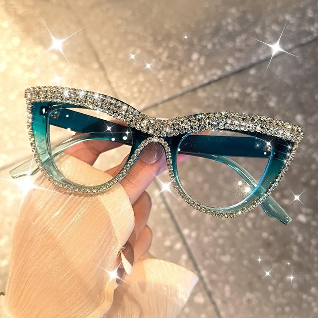 Cat-Eye Korrektionsbrille, Unisex, Vollrand, Acetat, transparent - Bild 1