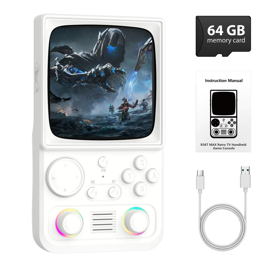 AISLPC RG45 MAX Retro Handheld-Spielkonsole mit 4,0 Zoll IPS-Bildschirm, 64GB/128GB Speicher und EmuEMEC-System, Tragbarer Taschen-Spieler mit Wi-Fi, Schwarz/Weiß - Bild 6