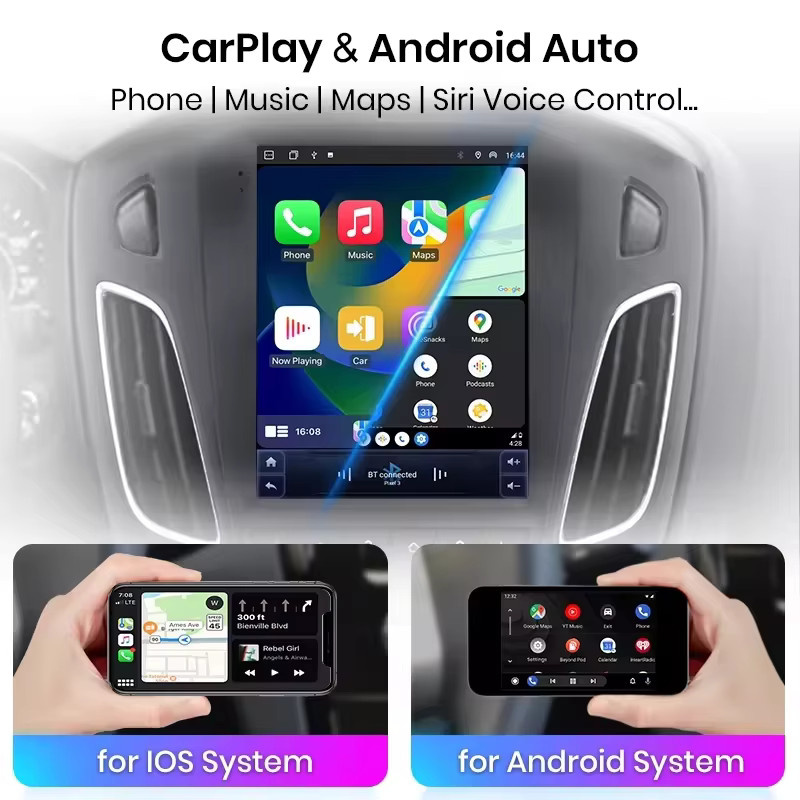 Junsun Android Autoradio im Tesla-Style für Opel Insignia und Buick Regal 2009-2013 mit 9,7 Zoll vertikalem Bildschirm, kabellosem Carplay und Wi-Fi, Schwarz - Bild 3