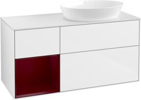 V&B Waschtischunterschrank Finion mit Wandbeleuchtung, Weiß lackiert, Breite: 120 cm, Höhe: 50,1 cm, Tiefe: 50,1 cm - Bild 1