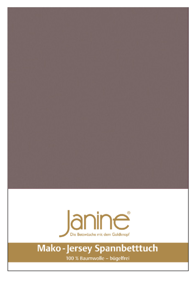 Janine Mako Jersey Spannbetttuch Bettlaken aus Baumwolle, Farbe: Cappuccino, B/T: 90 x 190 cm - Bild 1