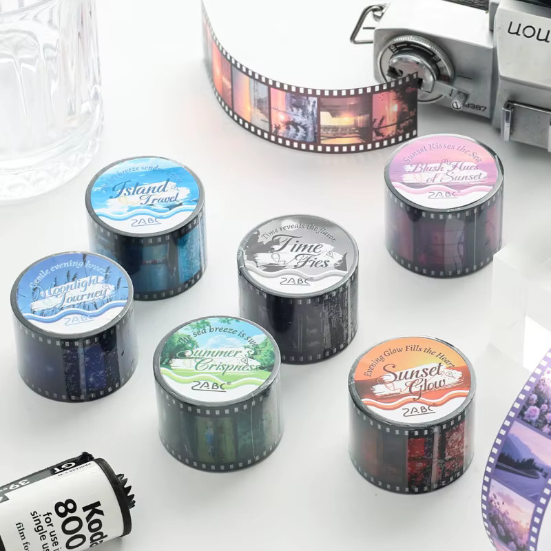Washi-Tape Reise-Themen-Film Set in Multicolour für DIY Scrapbooking und Album-Dekoration, 3 Rollen à 200 cm - Bild 2