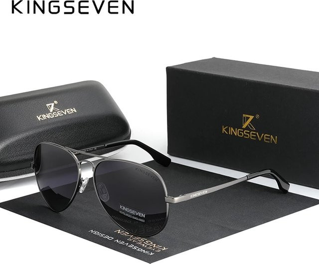 KINGSEVEN Sonnenbrille Aviator, Vollrand, Metall, Unisex, polarisiert - Bild 1