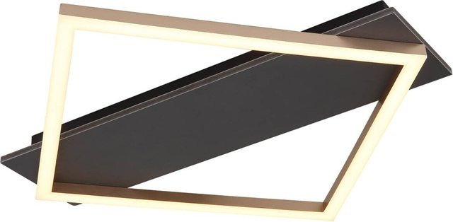 Globo Lighting LED-Deckenleuchte Modern in Champagner und Mattschwarz, B/H/L: 46,7 x 6 x 52 cm - Bild 1
