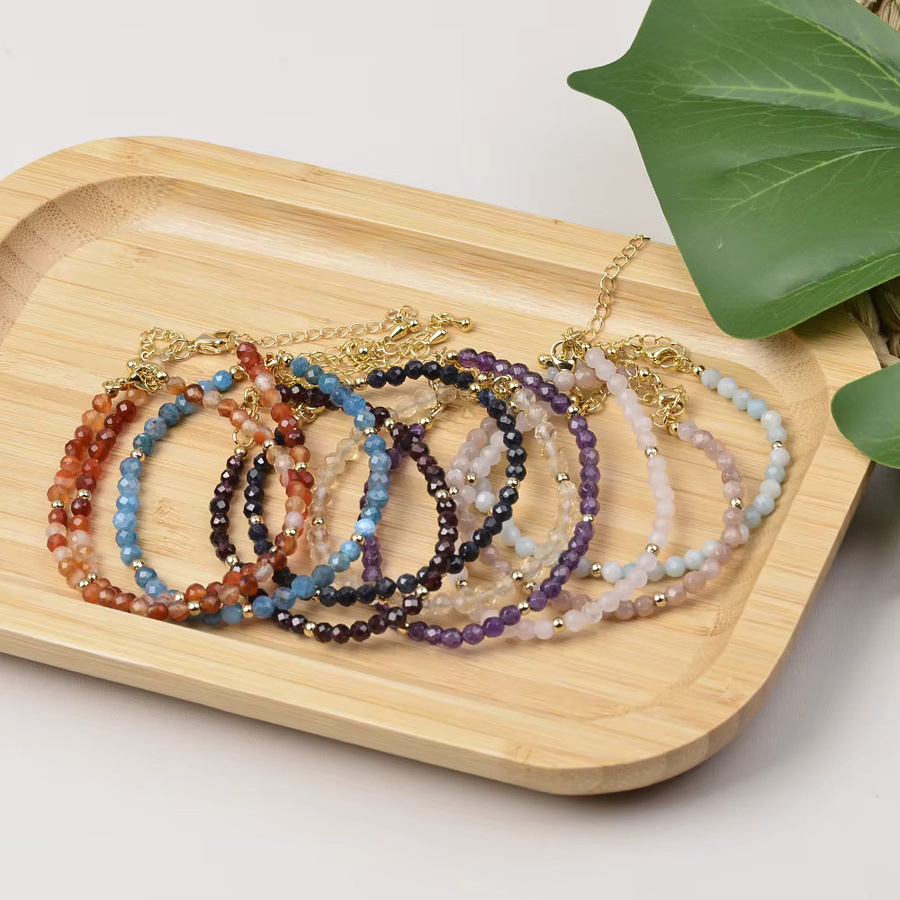 Armband Perlen, Amethyst, Amazonit, Granat, Regenbogen Fluorit, Karneol, Apatit, Schwarzer Spinell, Damen - Bild 2