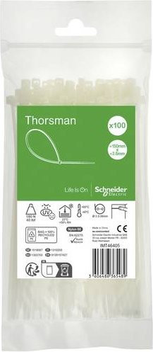 Schneider Electric IMT46405 Kabelbinder aus Nylon in Transparent, 100 Stück - Bild 1