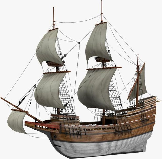 Binchi Klassisches Holzschiff Die Mayflower 1620, Modellbausatz, Maßstab 1:196 - Bild 1