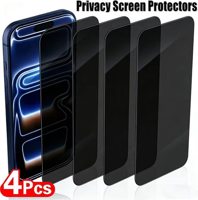 Amour Brave 4er-Set Anti-Spionage Panzerglas Sichtschutz für iPhone 17 Pro Max 16 15 14 13 12 Pro Max Plus 16e 17e Displayschutzfolie transparent - Bild 1