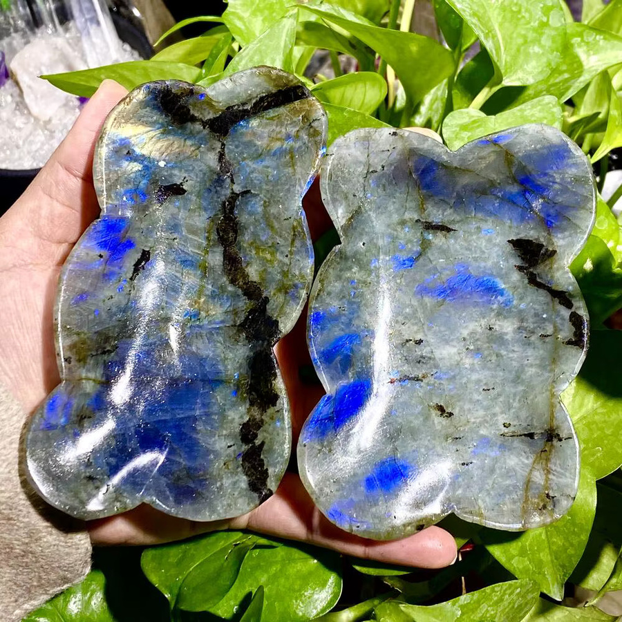 Handgeschnitzte Schüssel aus natürlichem Labradorit-Kristallstein in Blau von CrystalHola - Bild 4