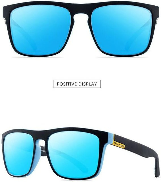 Sonnenbrille Männer, Vollrand, Square, Kunststoff, blau, verspiegelt - Bild 1