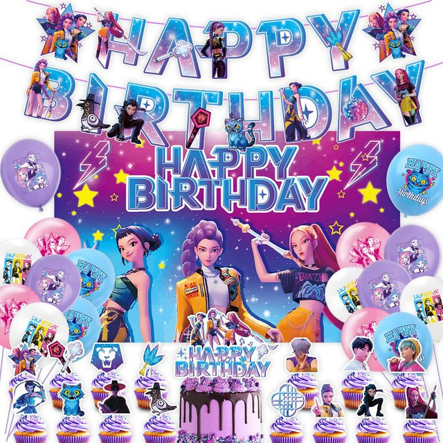 Hasbro Geburtstagsparty-Dekorationsset mit Cartoon-Anime-Banner, Ballons und Tortenaufsatz in Mehrfarbig - Bild 1