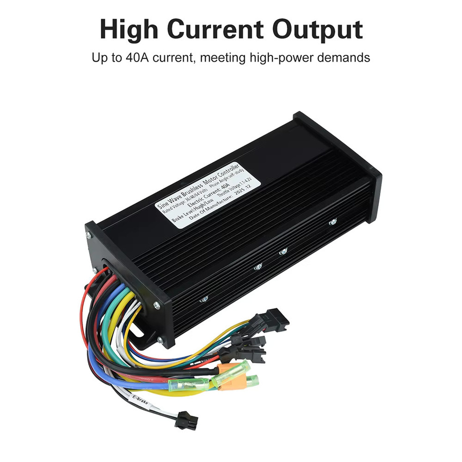 diymore Bürstenloser Motorcontroller 1000W-2000W mit Sinuswelle und 3 Modi, Schwarz, kompatibel mit Protokoll 2 LCD-Instrument, 36V/48V 40A - Bild 3