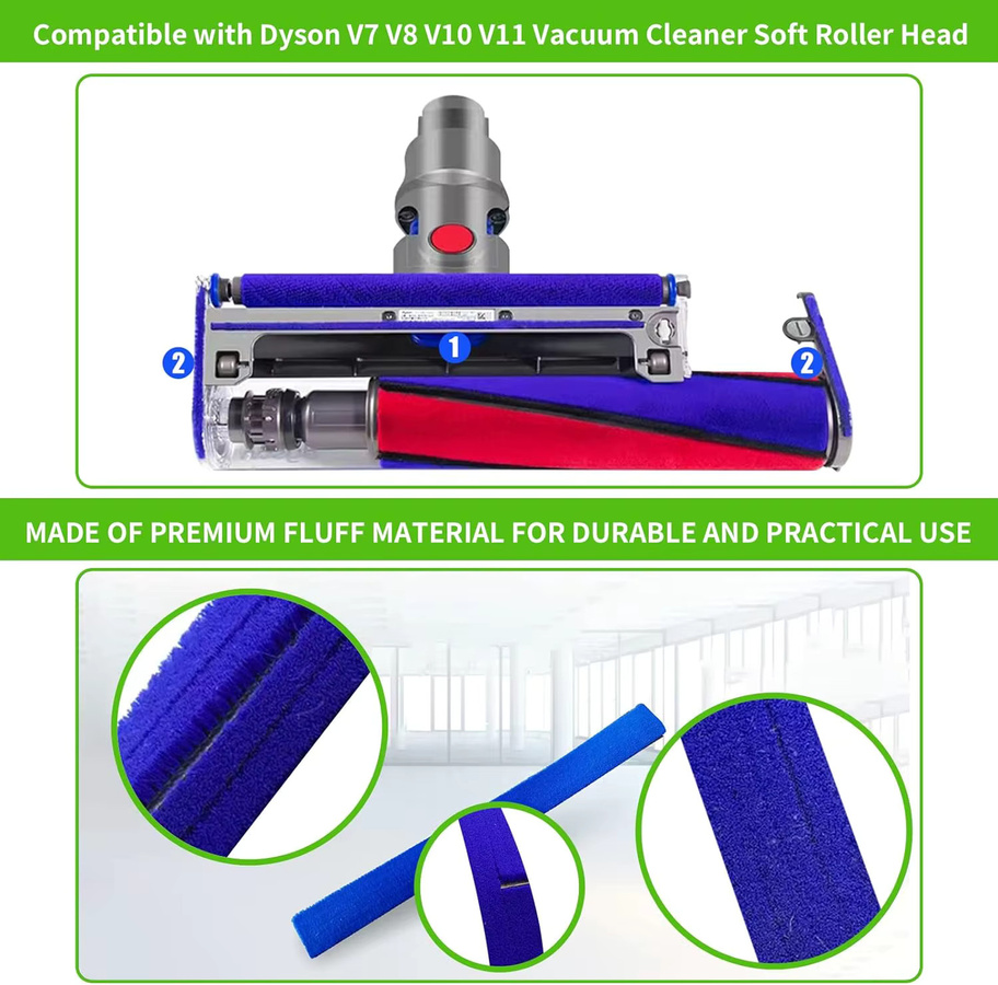 Weiche Plüsch-Streifen als Ersatz für Dyson V6 V7 V8 V10 V11 Reinigerkopf Filz-Ersatzteil - Bild 3