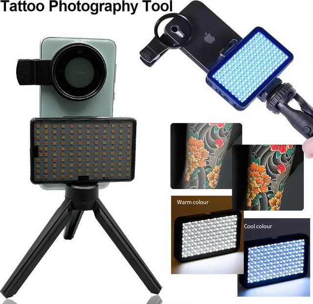 Usiriy LED Professionelles Tisch-Fülllicht mit CCT und Dimmer in Schwarz für Fotografie, Tattoo-Aufhellung und Video - Bild 1