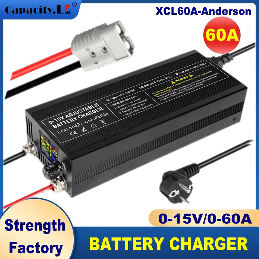 Schnelles LiFePO4 Ladegerät für 12V Auto-Lithium-Batterien mit Display in Schwarz - Bild 4