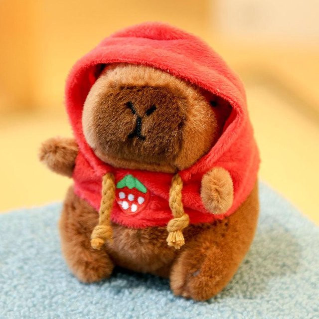 Yiran toy Capybara Plüschtier Hoodie mit Flügeln, 9-13cm, Braun - Bild 1
