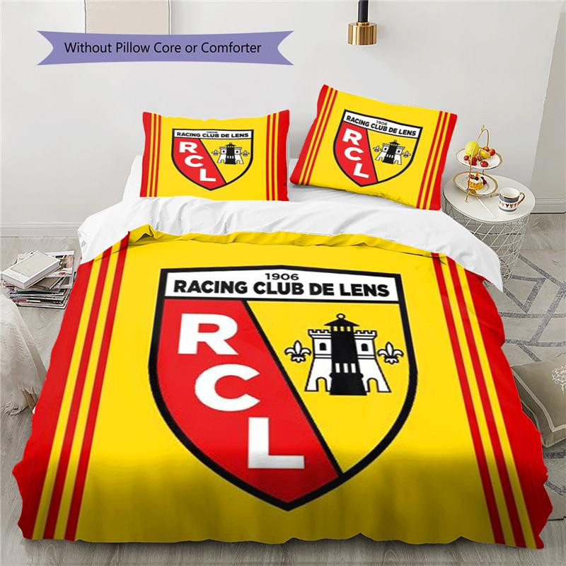 Racing Club De Lens RCL Fußballclub Bettwäsche-Set in Weiß mit 1 Bettbezug und 2 Kissenbezügen, B/H: 135 x 200 cm - Bild 2