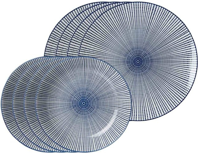 Ritzenhoff & Breker Tafelservice Royal Makoto 8er Set Blue mit geometrischem Design - Bild 1