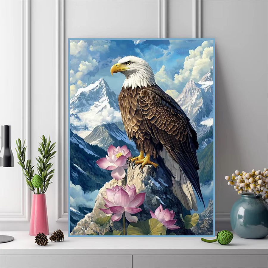 Momoart Diamantmalerei Adler und Natur Motiv als DIY Stickerei in Mehrfarbig - Bild 3