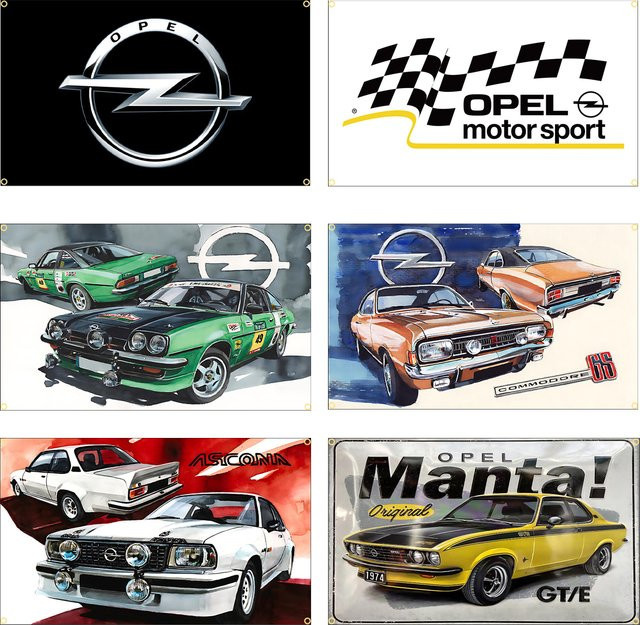 FLAGDOM Opels-Flagge aus Polyester als Wandteppich für Motorsport-Fans, Mehrfarbig, Breite: 60 cm, Höhe: 90 cm - Bild 1