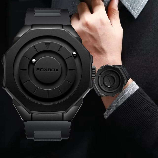 FOXBOX Armbanduhr Quarz, Silikon, Schwarz, Herren - Bild 1