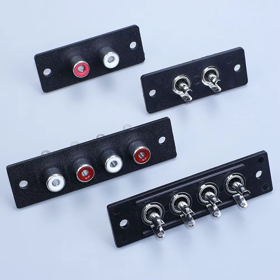 ChengHaoRan Audio-AV-Adapter Wandplatte mit 2-4-Wege RCA-Buchsenanschluss in Schwarz - Bild 3