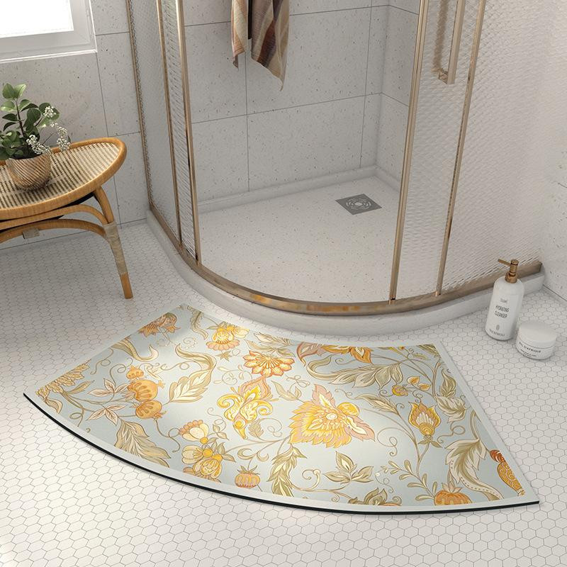 Saugfähige Badezimmer-Fußmatte von Yiran Furniture aus Polyester, schnelltrocknend und rutschfest, Mehrfarbig, B: 75 cm, T: 40 cm - Bild 1