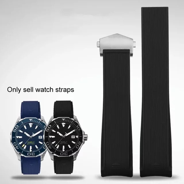 Carrera Uhrenarmband Silikon, Schwarz, Blau, 22 mm, Unisex - Bild 1