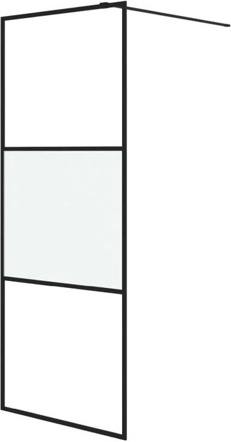 vidaXL Duschwand für begehbare Dusche Schwarz, Glas halbmatt, B: 80 cm, H: 195 cm - Bild 1