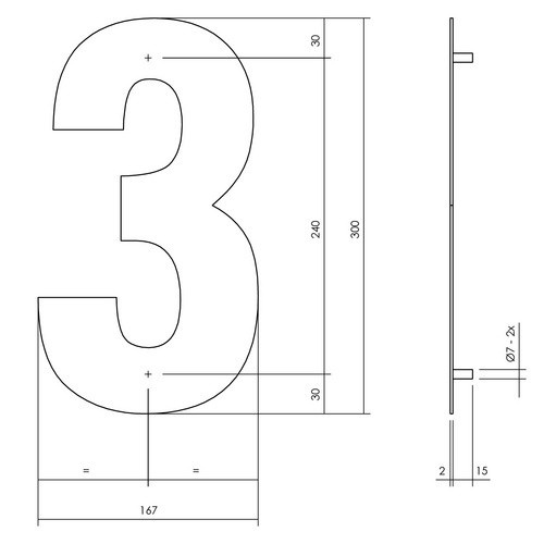 Intersteel Hausnummer 3 XL aus Edelstahl in Silberfarben - Bild 2