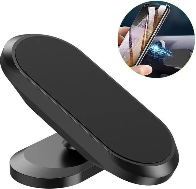 Universeller magnetischer Autotelefonhalter für das Armaturenbrett in Schwarz zur Nutzung mit Xiaomi, iPhone und Samsung sowie für GPS-Navigation - Bild 1