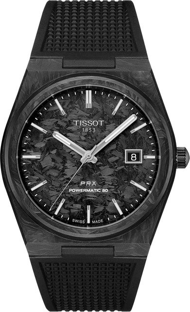 Tissot Herrenuhr PRX Karbon Powermatic-80 Automatik, 40mm, 10ATM
Tissot Herrenuhr PRX Carbon, Automatik, Synthetisches Armband, Schwarz - Bild 1