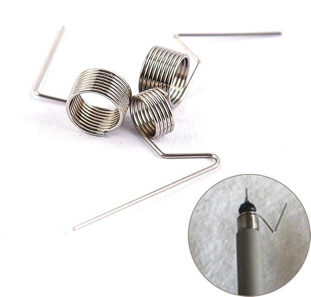5er-Set Bodenfeder für Tektronix Oszilloskop-Sonden, Torsionsfeder in Silber - Bild 1
