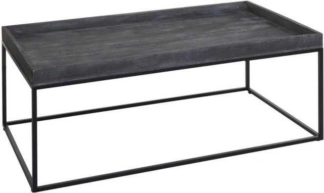 MCW Couchtisch K71 aus Massivholz und Metall in Dunkelgrau, B/T/H: 110 x 46 x 60 cm - Bild 1