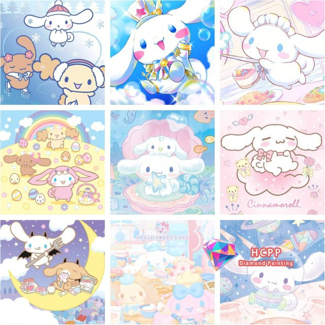 TOPTOY Cinnamoroll Diamond Painting Set DIY 5D Mosaik Kunstgeschenk Multicolour - Bild 1
