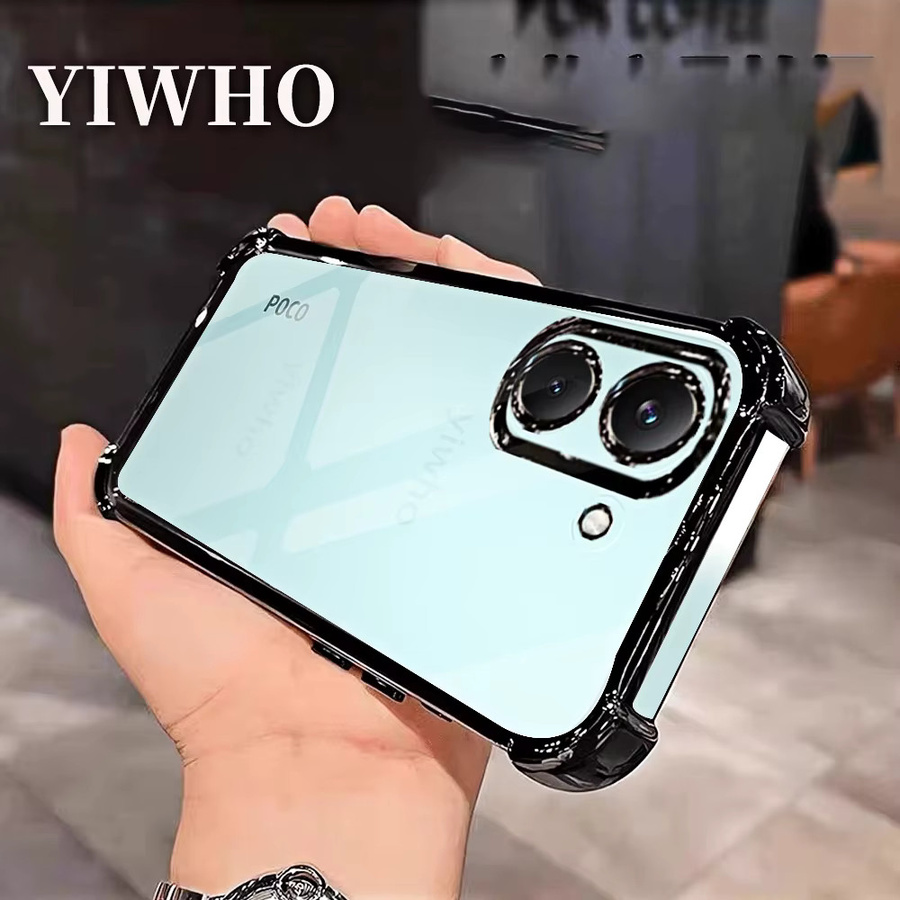 Transparente Handyhülle für Xiaomi Poco X8 X7 X6 Pro 5G mit schwarzem Rahmen und Kameraschutz aus weichem TPU - Bild 3