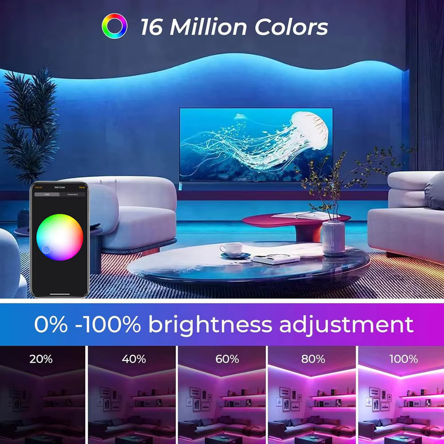CENFAYA 5-in-1 LED-Controller für RGB, RGBW, RGBCCT und CCT LED-Streifen mit Smart Life und Tuya Smart App-Steuerung, kompatibel mit Amazon Alexa und Google Assistant - Bild 1